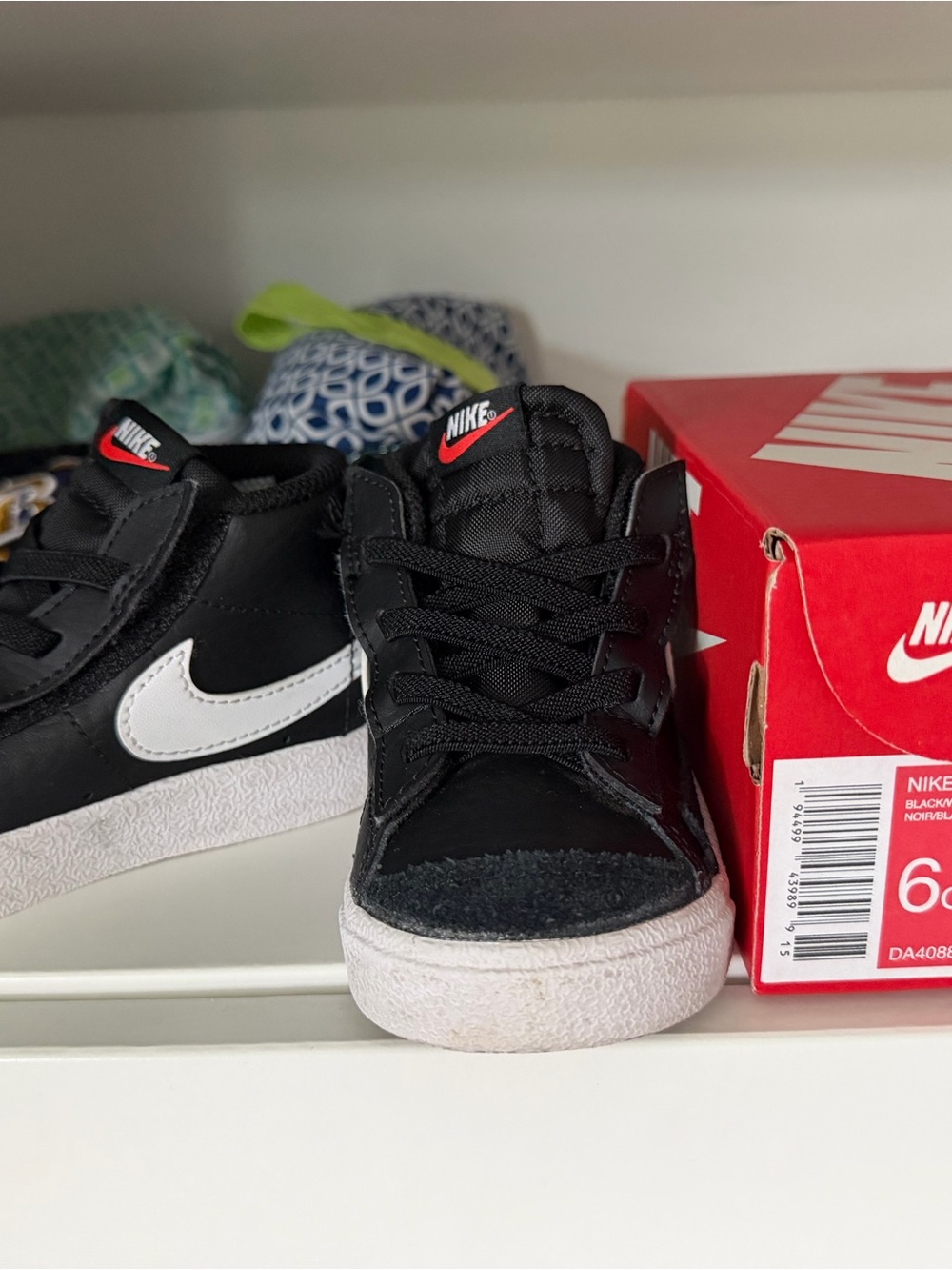 Nike Kids Black and White Low-Top Sneakers